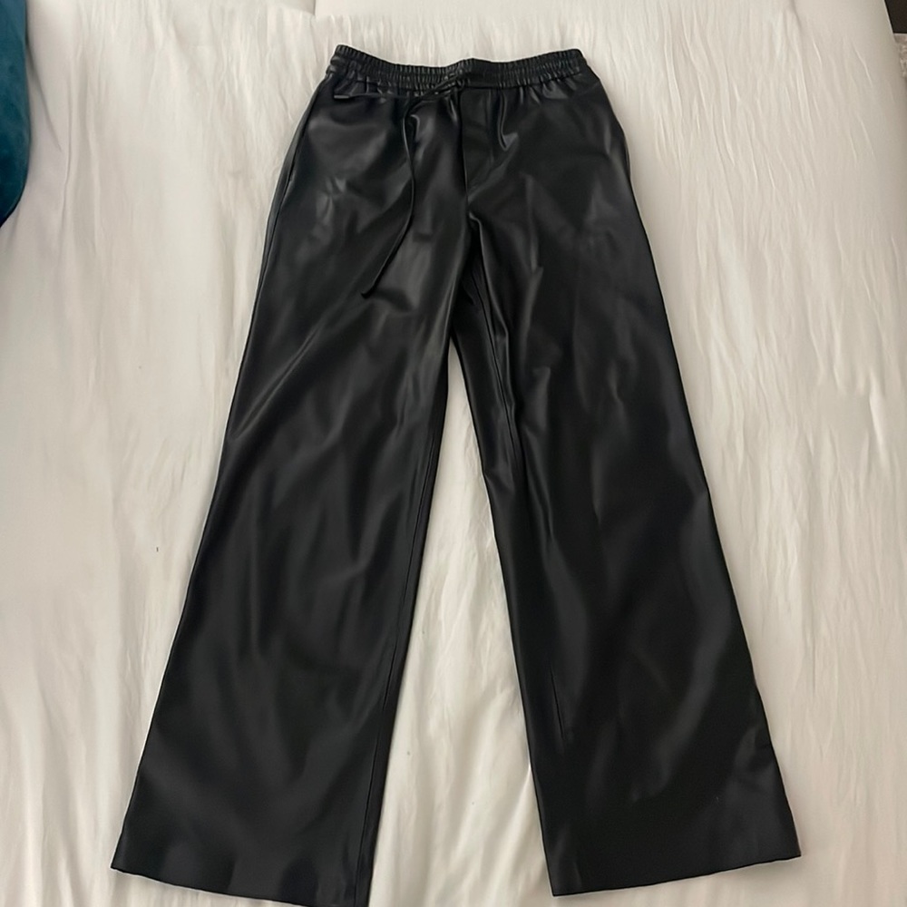 Zara black leather pants